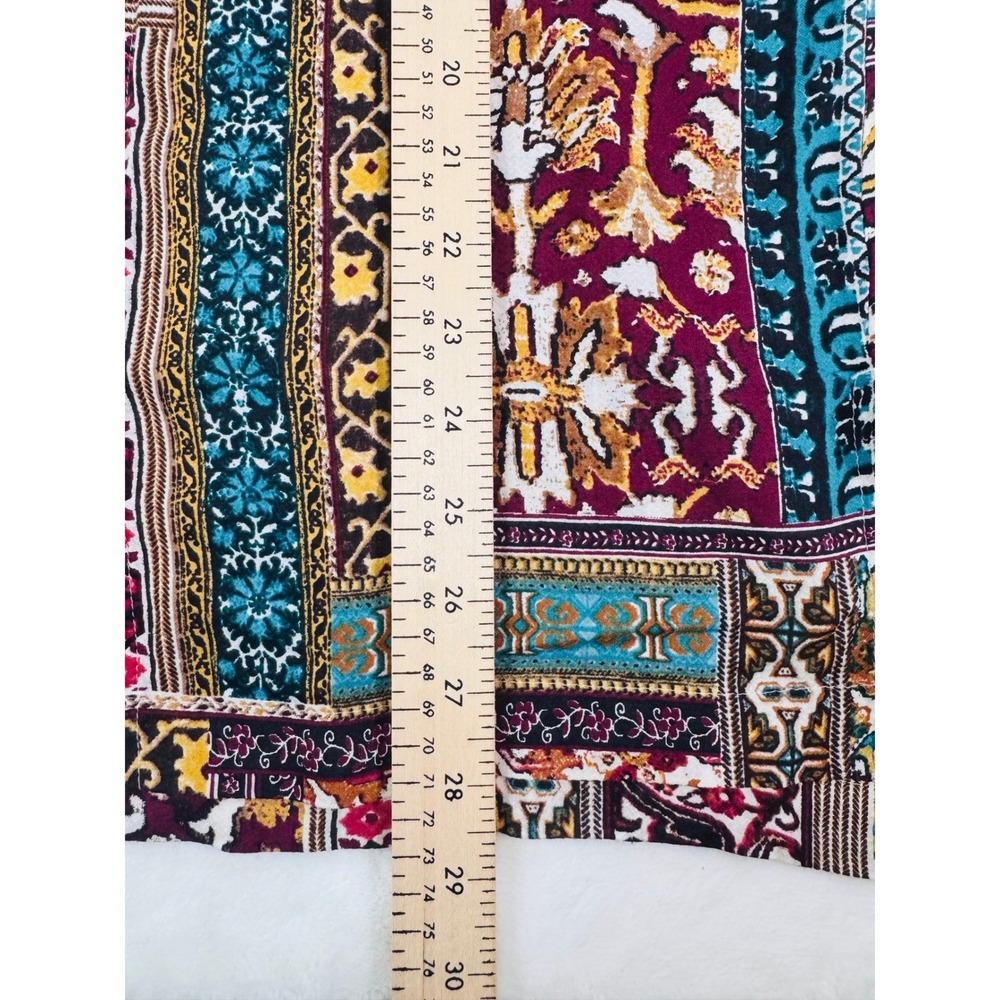J. Jill Women's XS Patchwork Paisley Tunic Blouse Long Sleeve 100% Rayon BOHO - Picture 8 of 11